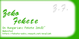 zeko fekete business card